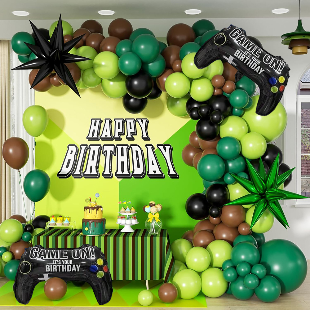 Balloon Arch Kit - Brown Black Green Latex Balloons Garland