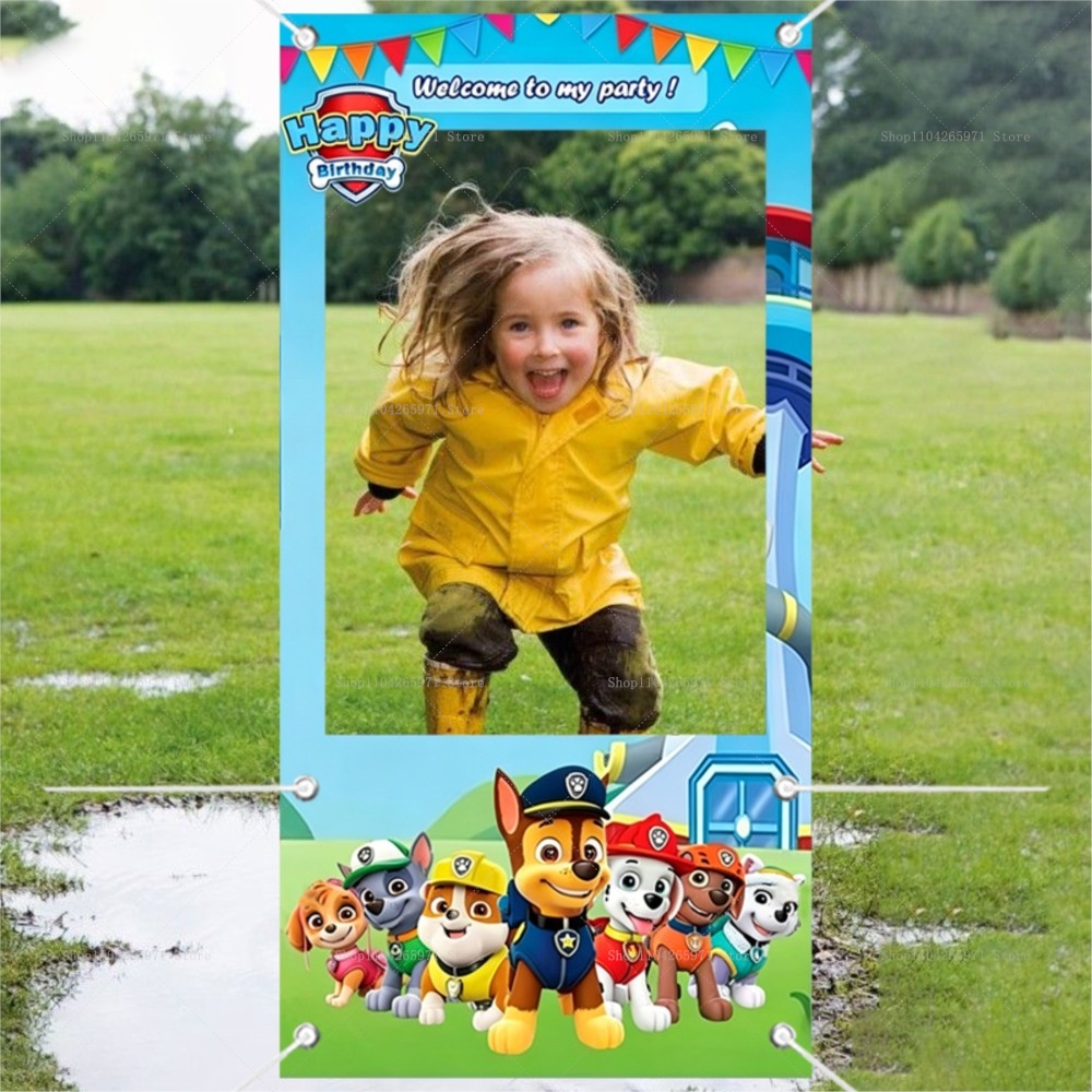 Photo Booth Frame - Cute Paw Patrol Dog Team Photo