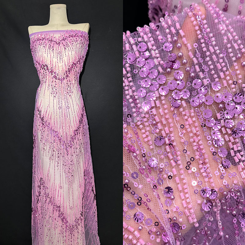 Glitter Tablecloth - Beaded Sequins Embroidery Fabric Wedding Dress