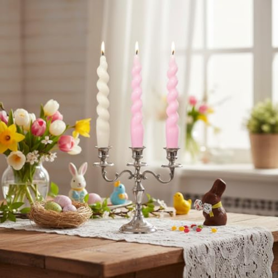 Centerpiece Stick - and Spiral Taper Candles - Short