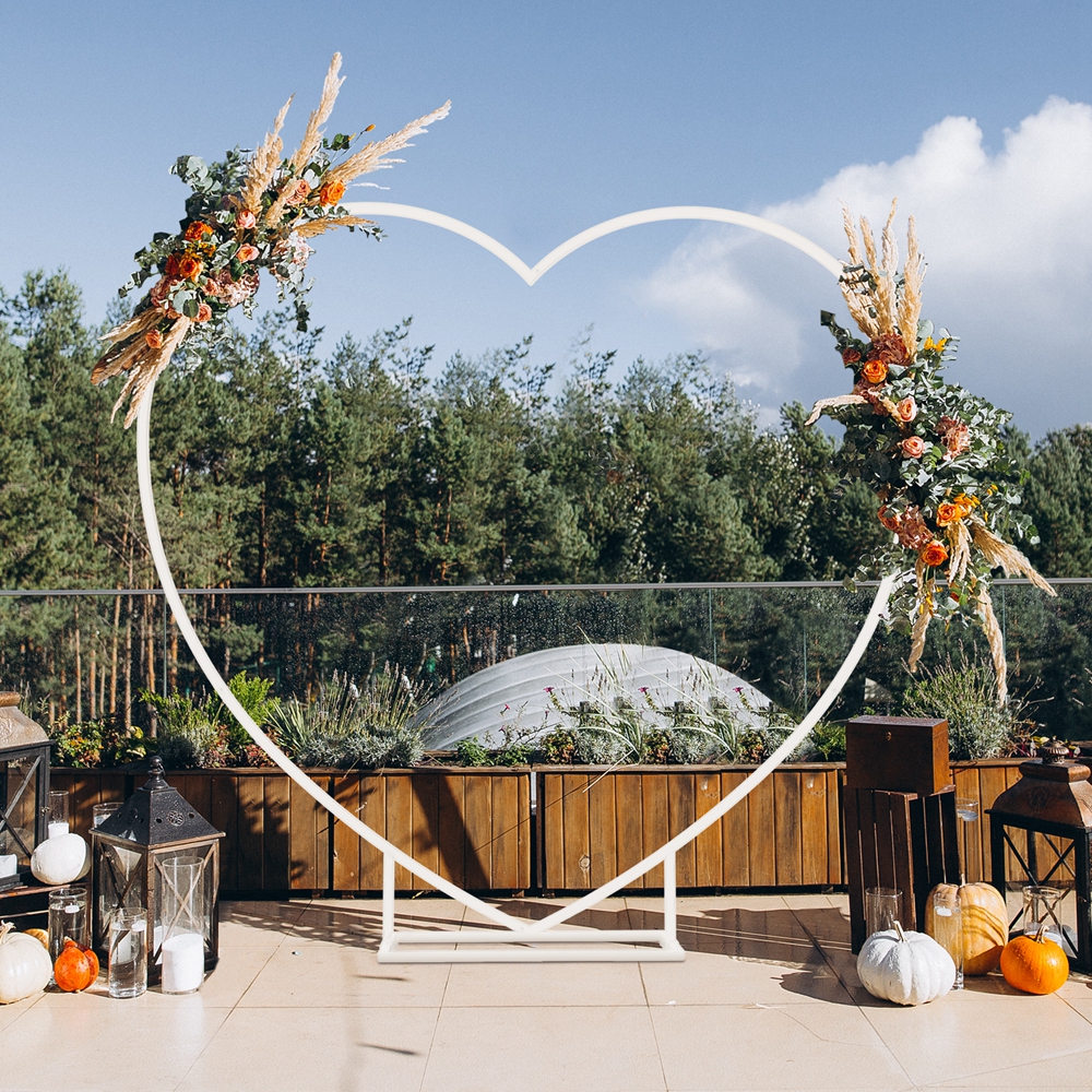 Balloon Arch Kit - White Heart Shape Balloon Arch Metal