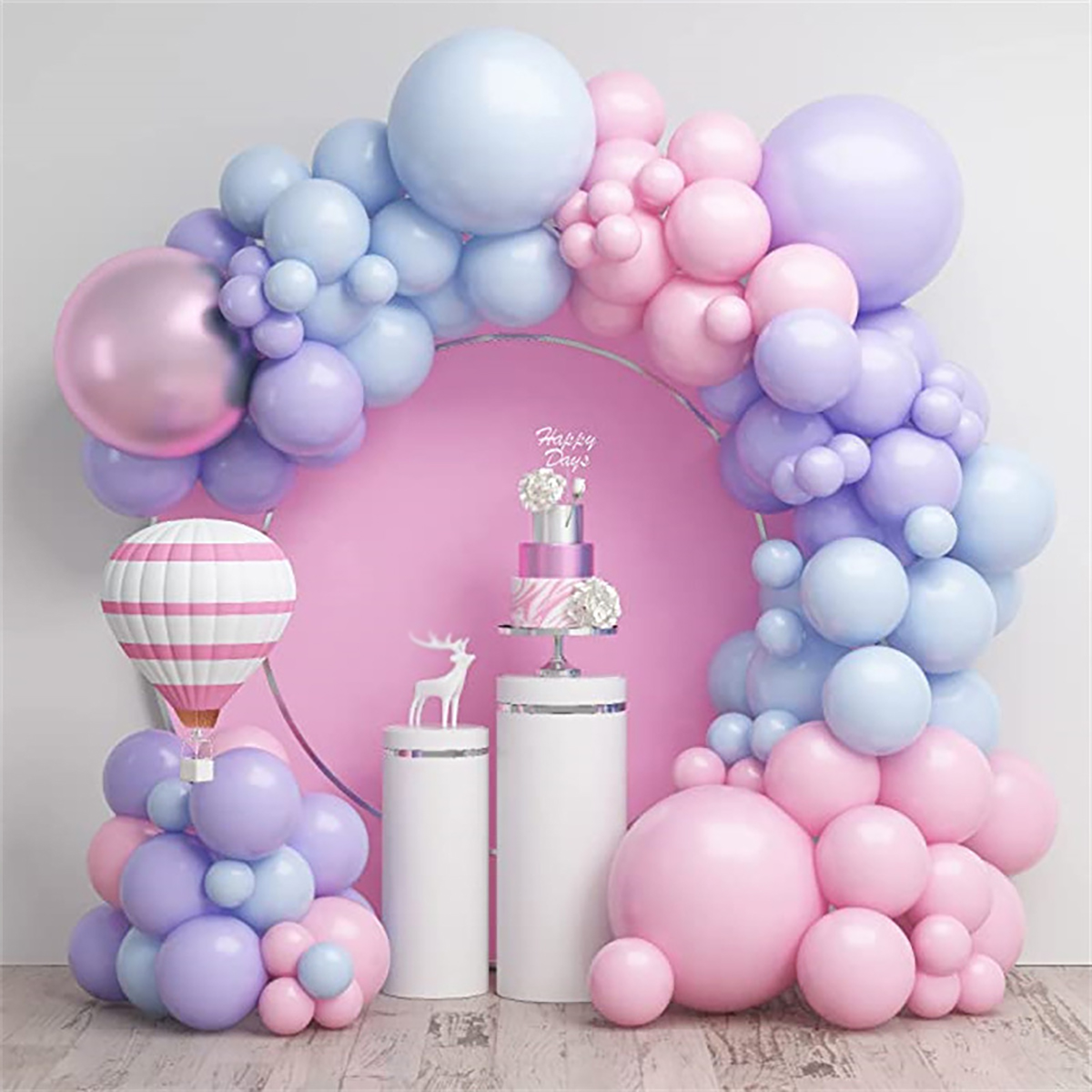 Balloon Arch Kit - 115pcs Blue Purple Pink Latex Balloon