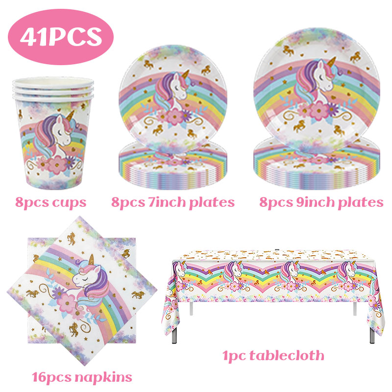 Unicorn Theme Birthday Decorat – Table Cloth Disposable recenzja i cena