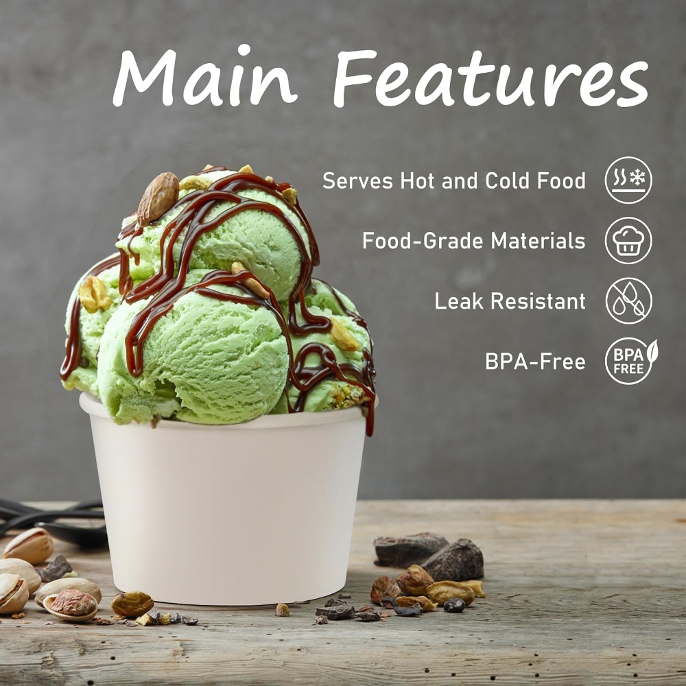 50pcs 8oz Paper Ice Cream Cups – Plastic Cup 50Pcs recenzja i cena