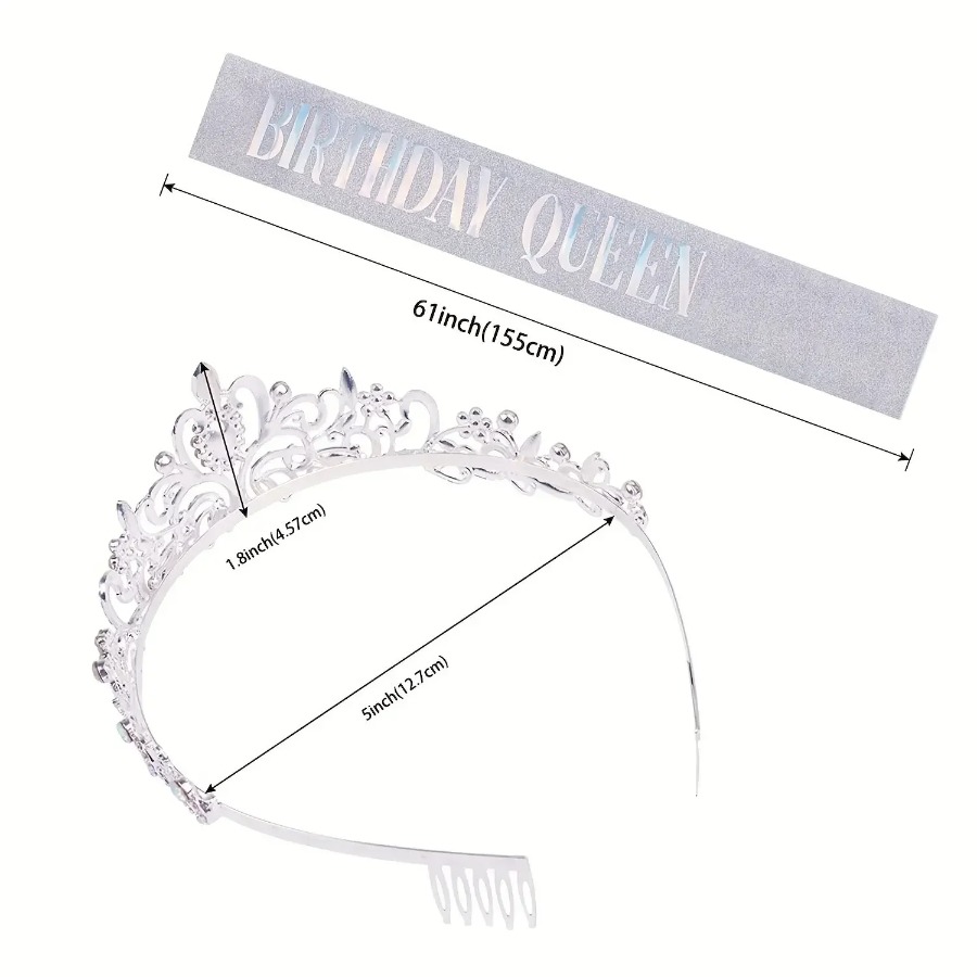 2pcs/Set Bling Rhinestone Crys – Birthday Sash Glitter recenzja i cena