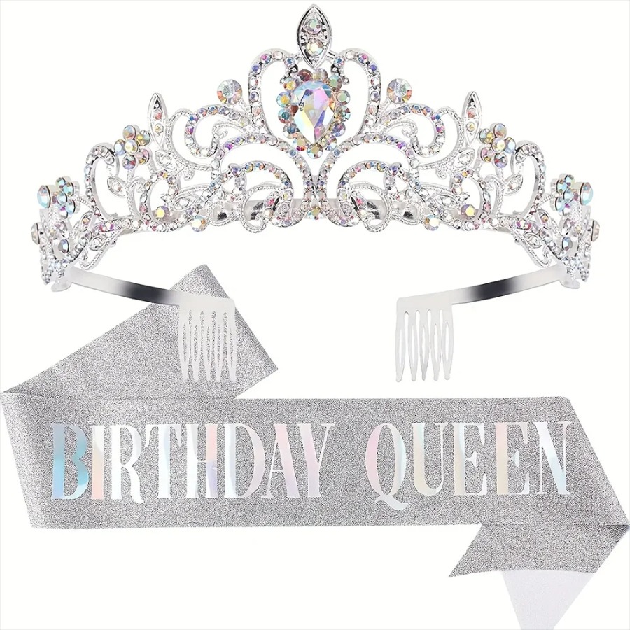 2pcs/Set Bling Rhinestone Crys – Birthday Sash Glitter recenzja i cena