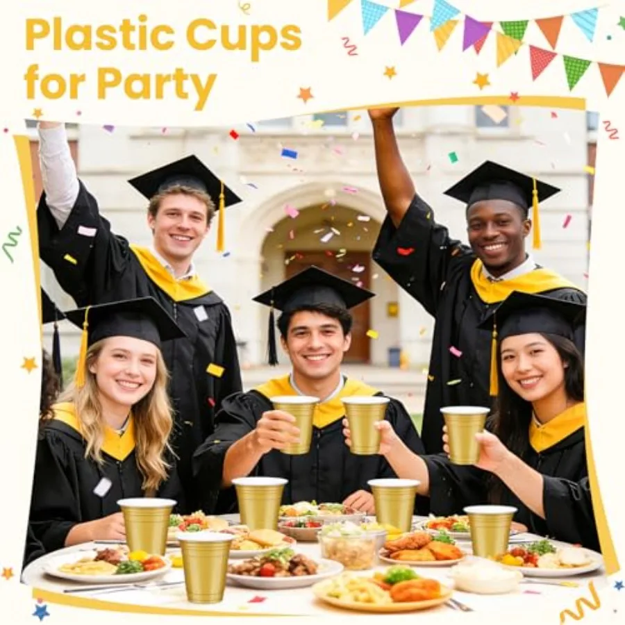 50 Pcs 12 oz Plastic Cups, Gol – Plastic Cup 50Pcs recenzja i cena