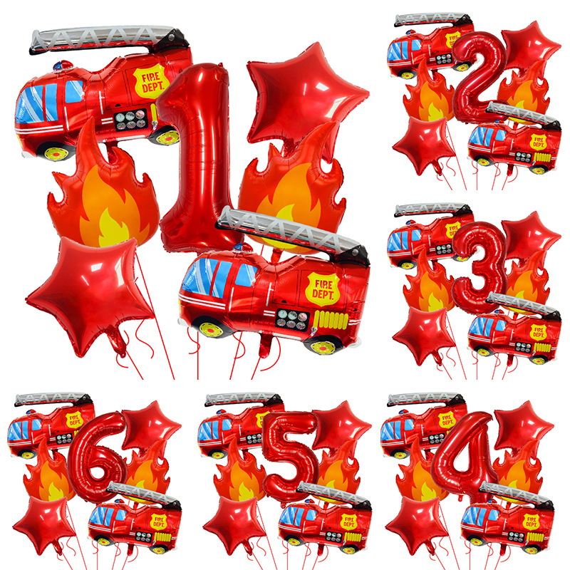 7PCS Fire Truck Themed Flame N – Balloon Arch Kit recenzja i cena