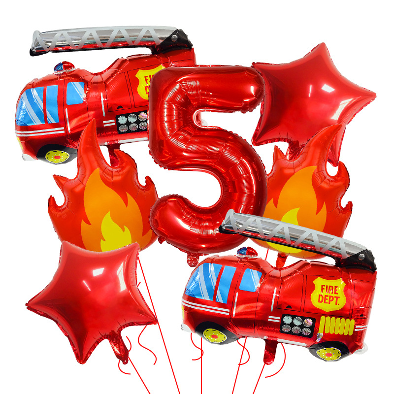 7PCS Fire Truck Themed Flame N – Balloon Arch Kit recenzja i cena