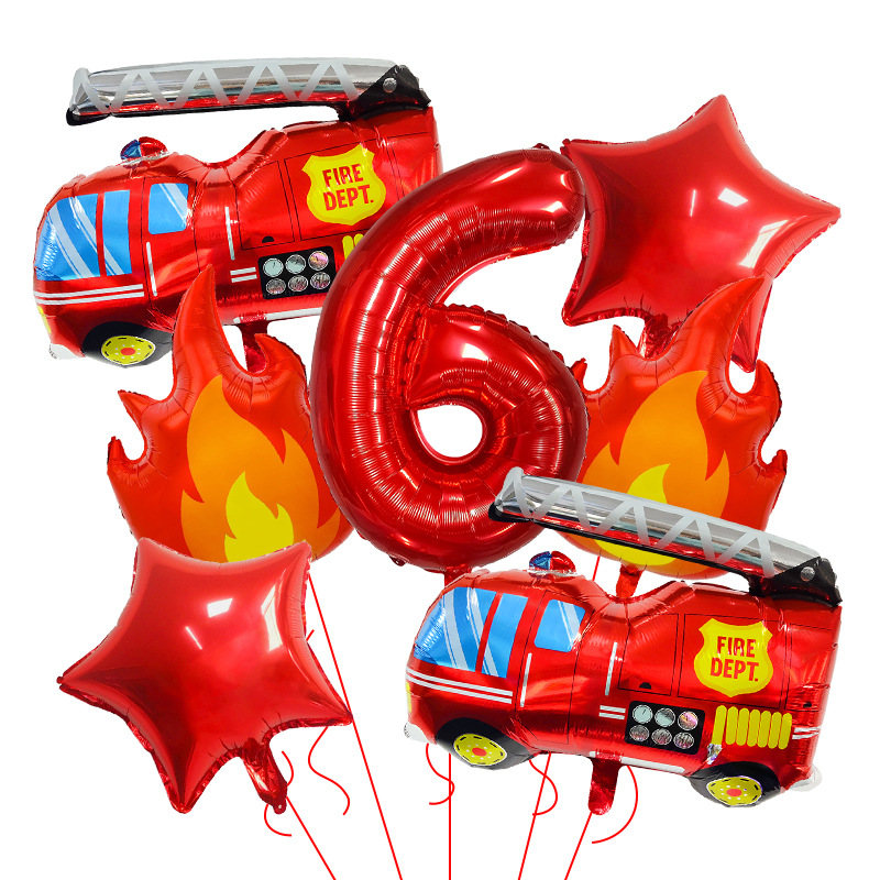 7PCS Fire Truck Themed Flame N – Balloon Arch Kit recenzja i cena