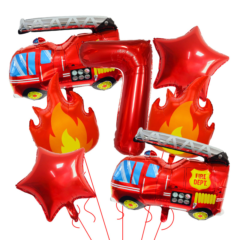 7PCS Fire Truck Themed Flame N – Balloon Arch Kit recenzja i cena