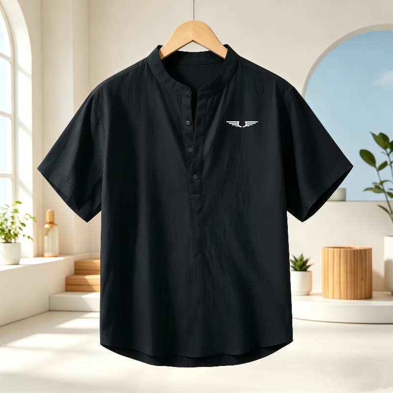Men's cotton and linen Henley  – Event Support recenzja i cena