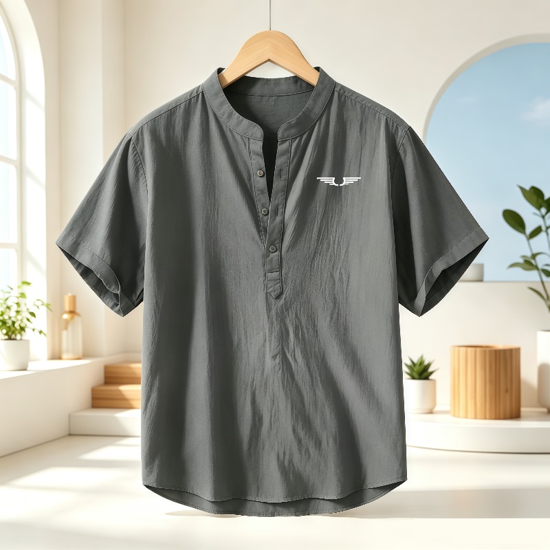 Men's cotton and linen Henley  – Event Support recenzja i cena