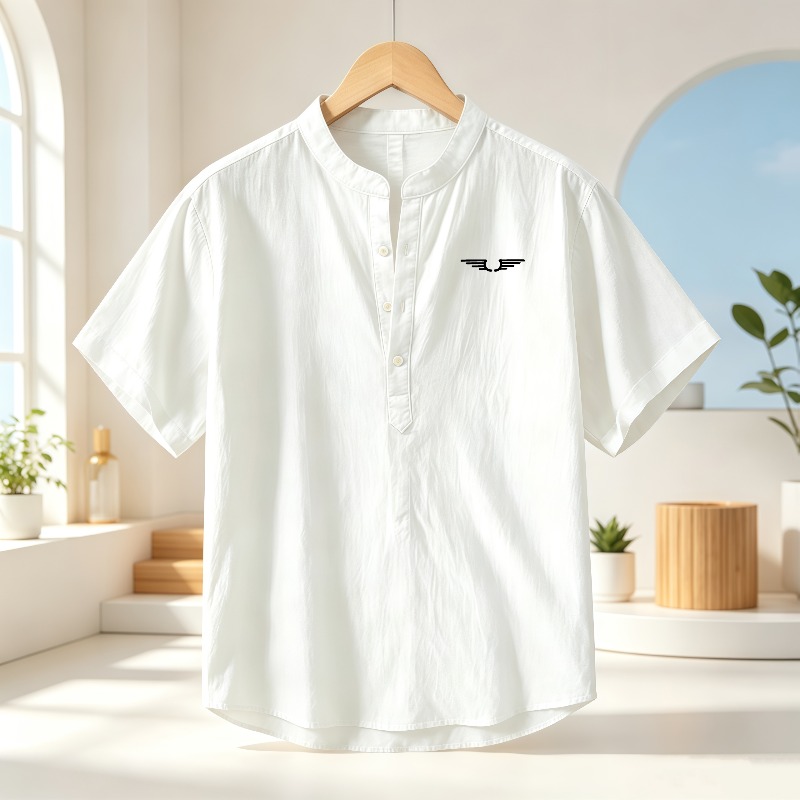 Men's cotton and linen Henley  – Event Support recenzja i cena