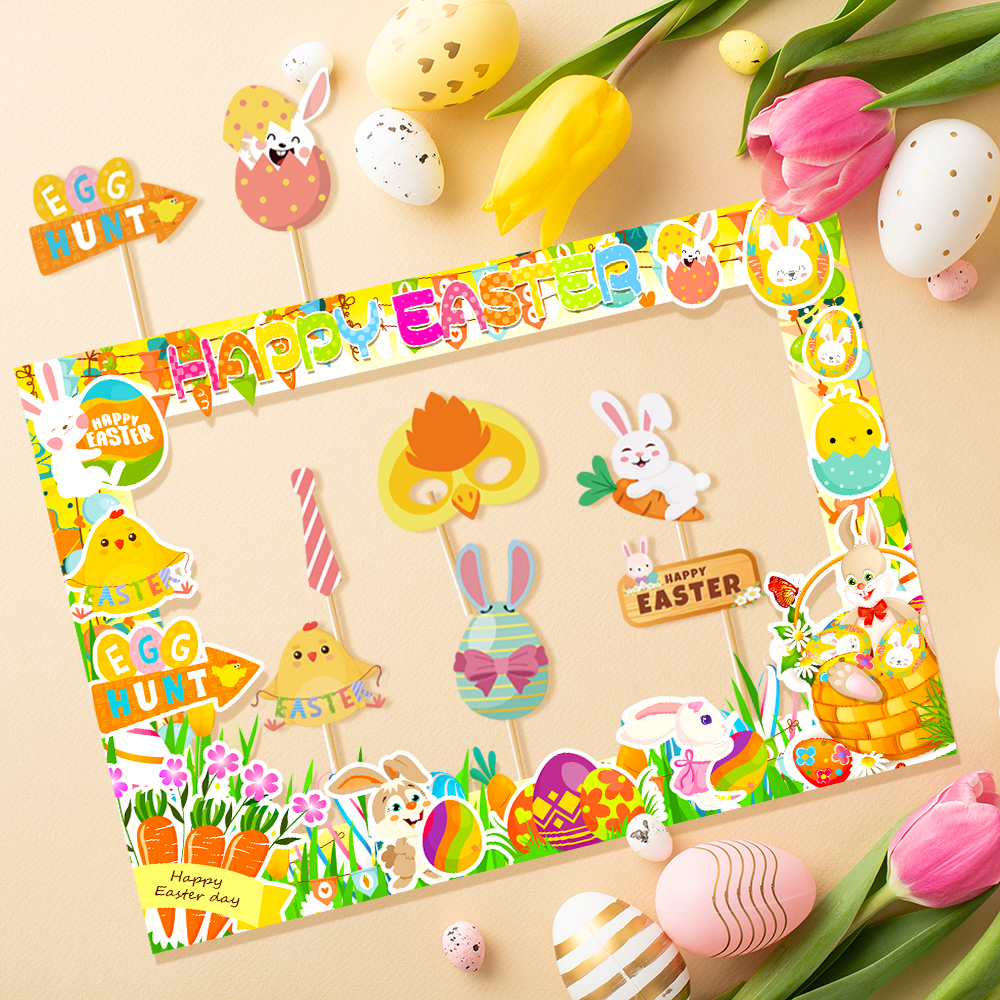 1set Easter Paper Photo Booth  – Photo Booth Frame recenzja i cena