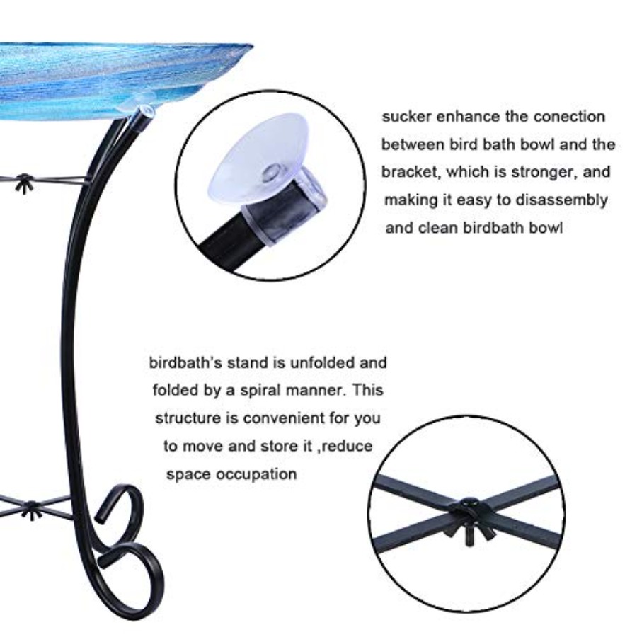 MUMTOP Outdoor Glass Birdbath  – Event Support recenzja i cena
