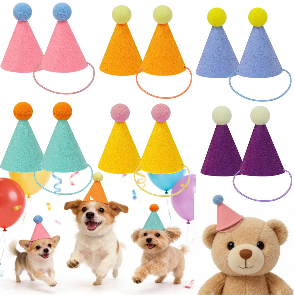 3/6pcs Pet Party Hat Colorful  – Party Hat Cone recenzja i cena