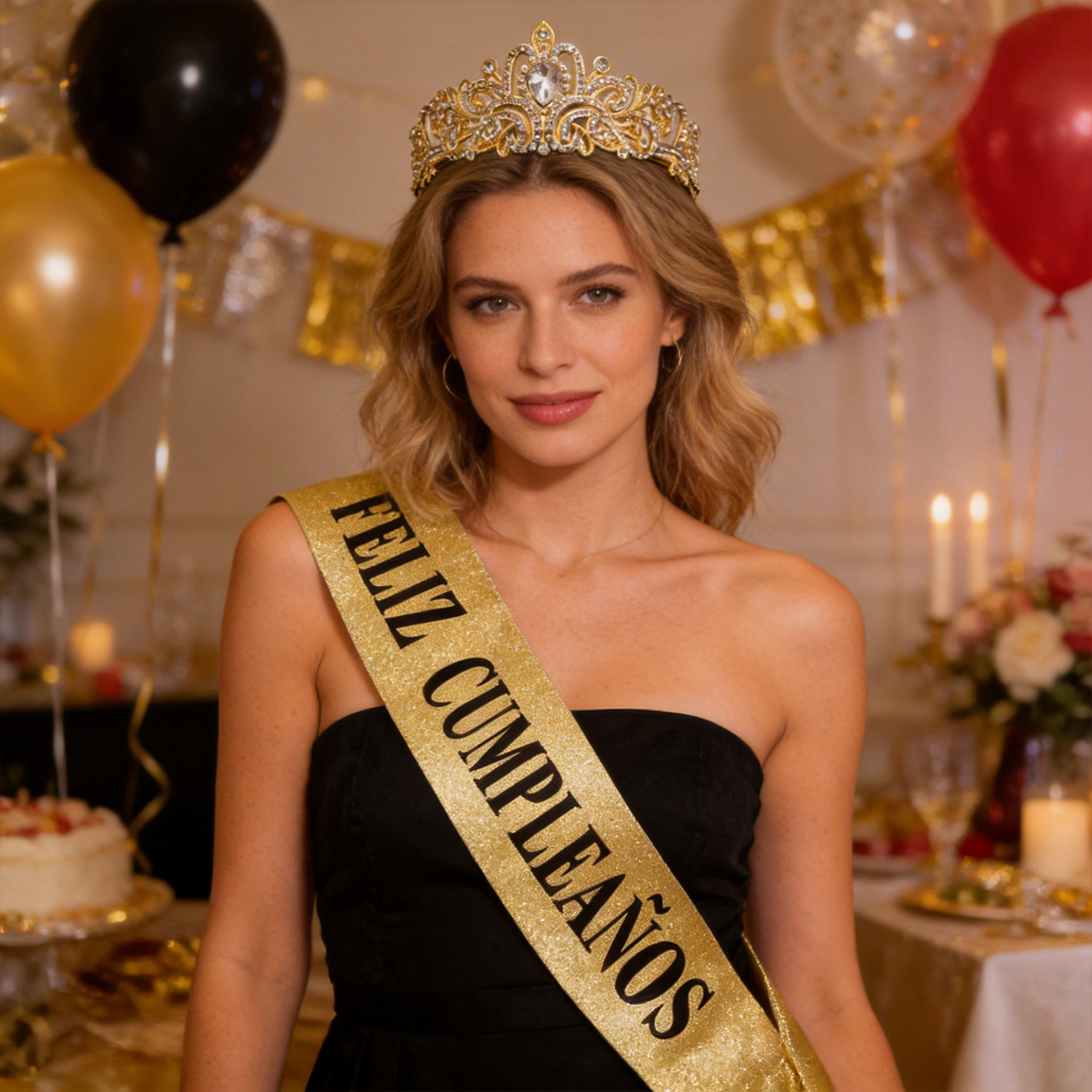 Gold Glitter Feliz Cumpleaños  – Birthday Sash Glitter recenzja i cena