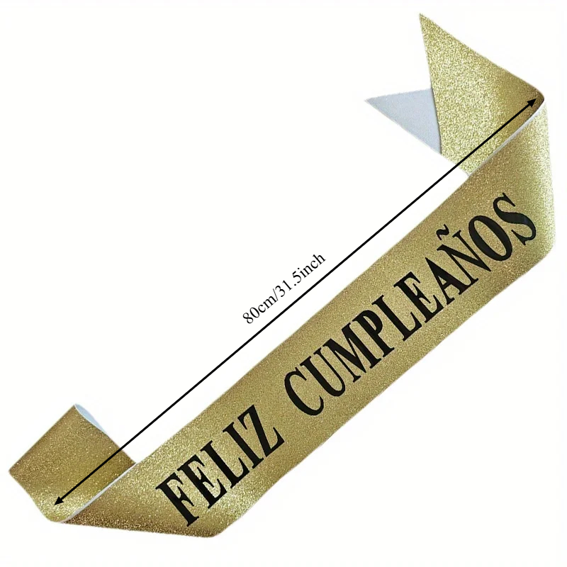 Gold Glitter Feliz Cumpleaños  – Birthday Sash Glitter recenzja i cena