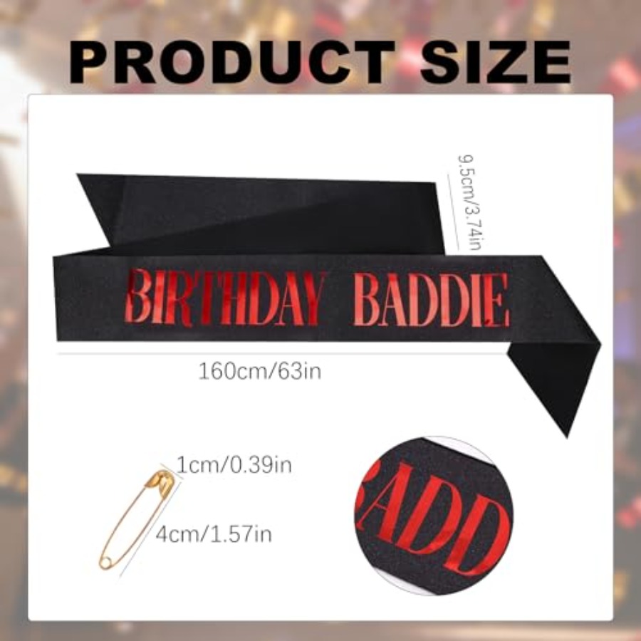 Birthday Baddie Sash, Glitter  – Birthday Sash Glitter recenzja i cena
