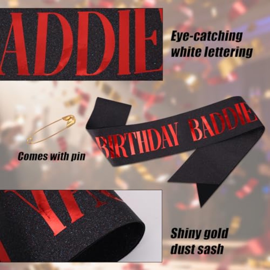 Birthday Baddie Sash, Glitter  – Birthday Sash Glitter recenzja i cena