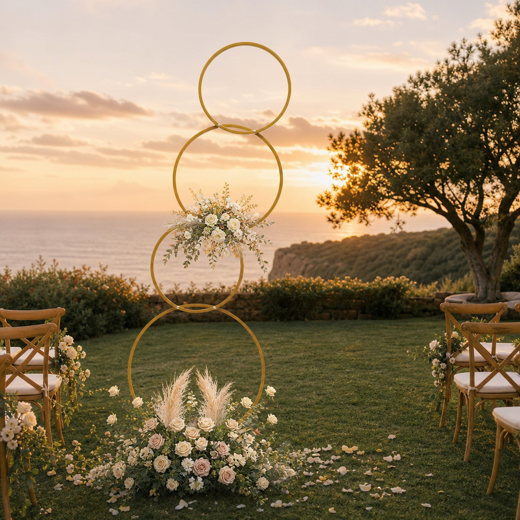 4-Tier Gold Wedding Arch Stand – Photo Booth Frame recenzja i cena
