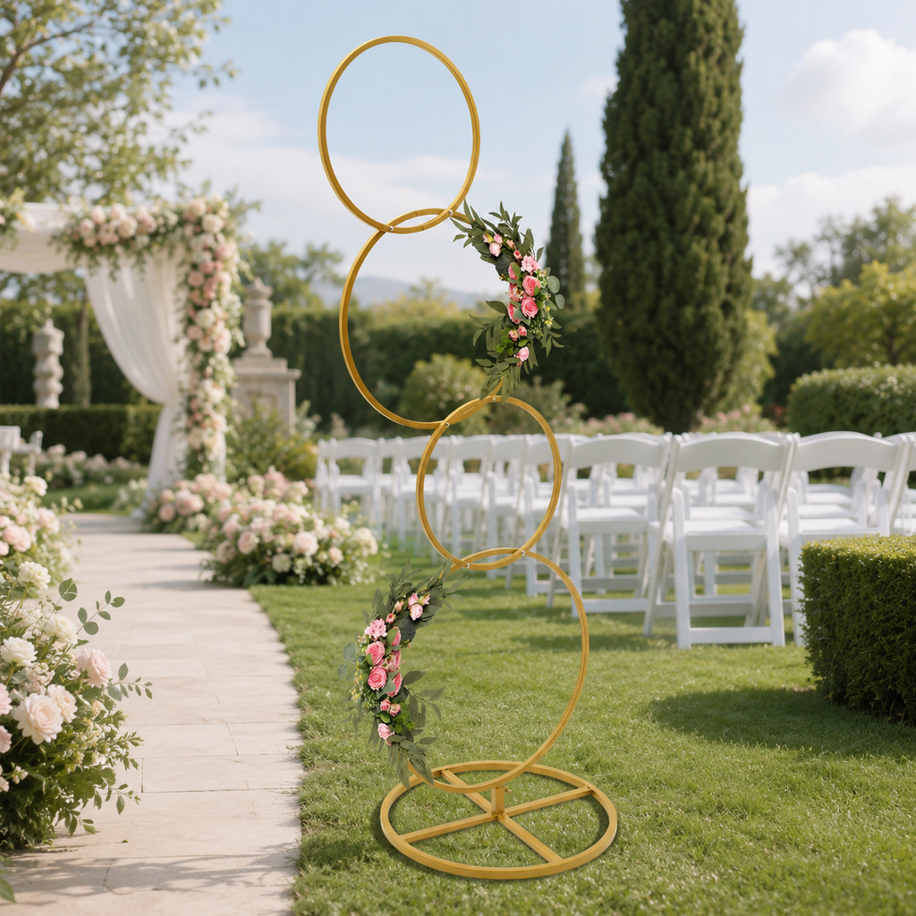 4-Tier Gold Wedding Arch Stand – Photo Booth Frame recenzja i cena