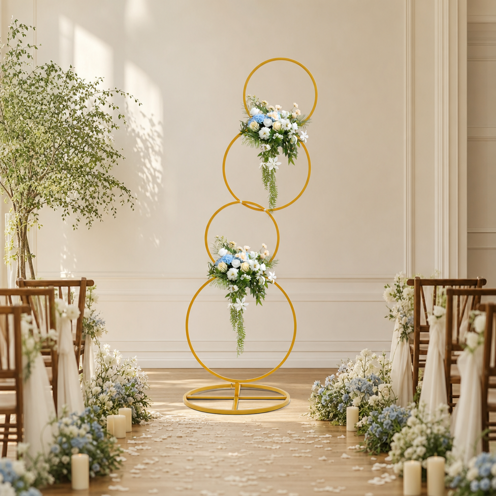 4-Tier Gold Wedding Arch Stand – Photo Booth Frame recenzja i cena