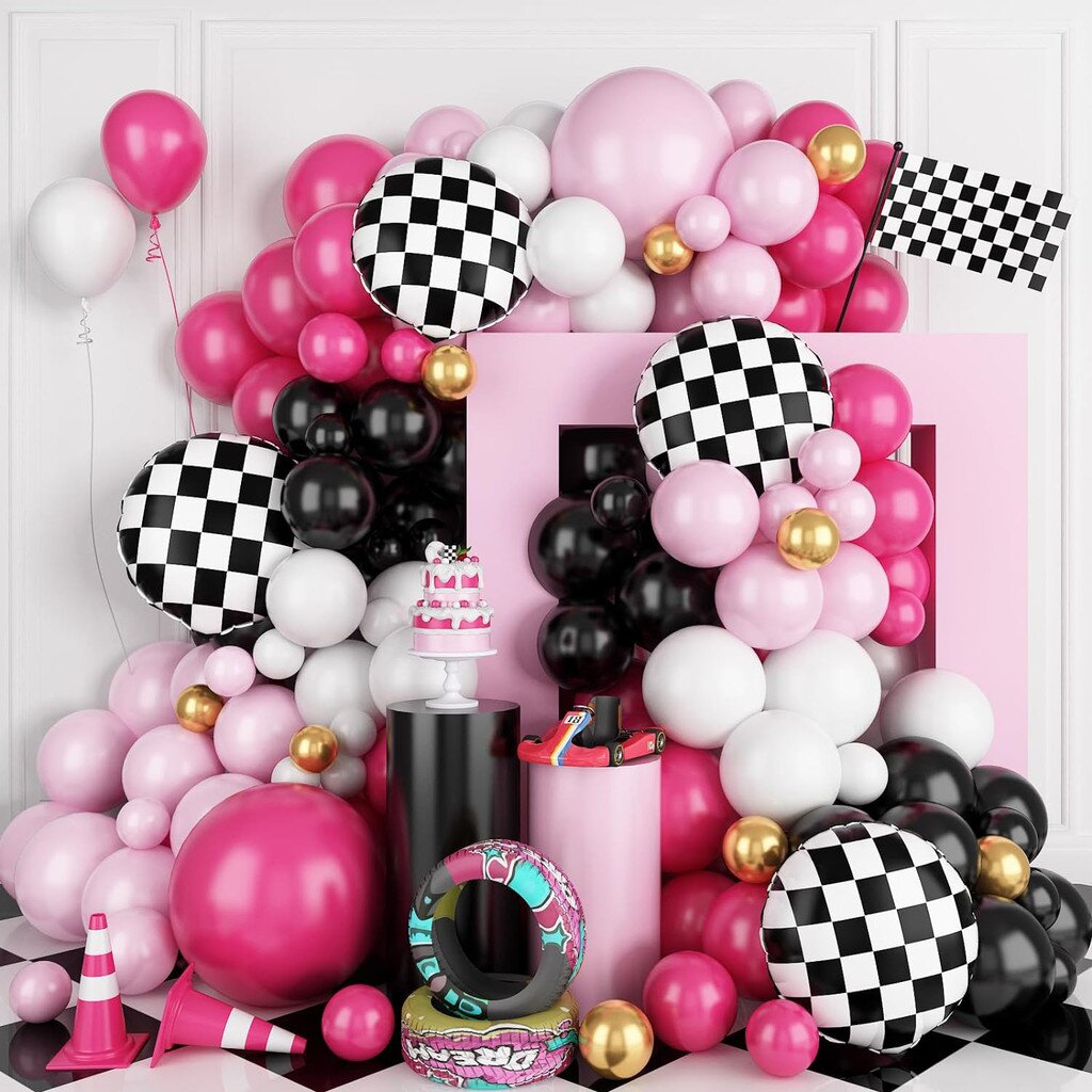 116Pcs Pink Race Car Balloon A – Balloon Arch Kit recenzja i cena