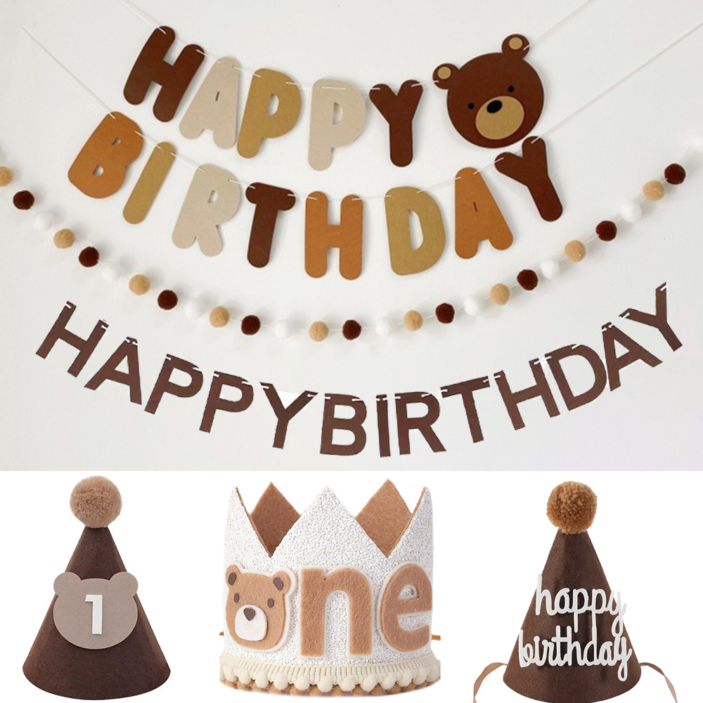 Cute Bear Kids 1st Birthday Ha – Party Hat Cone recenzja i cena
