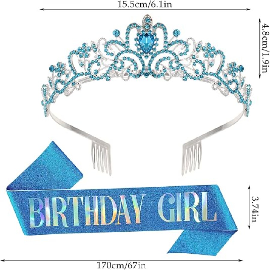 2Pcs Set Rhinestone Crystal Cr – Birthday Sash Glitter recenzja i cena