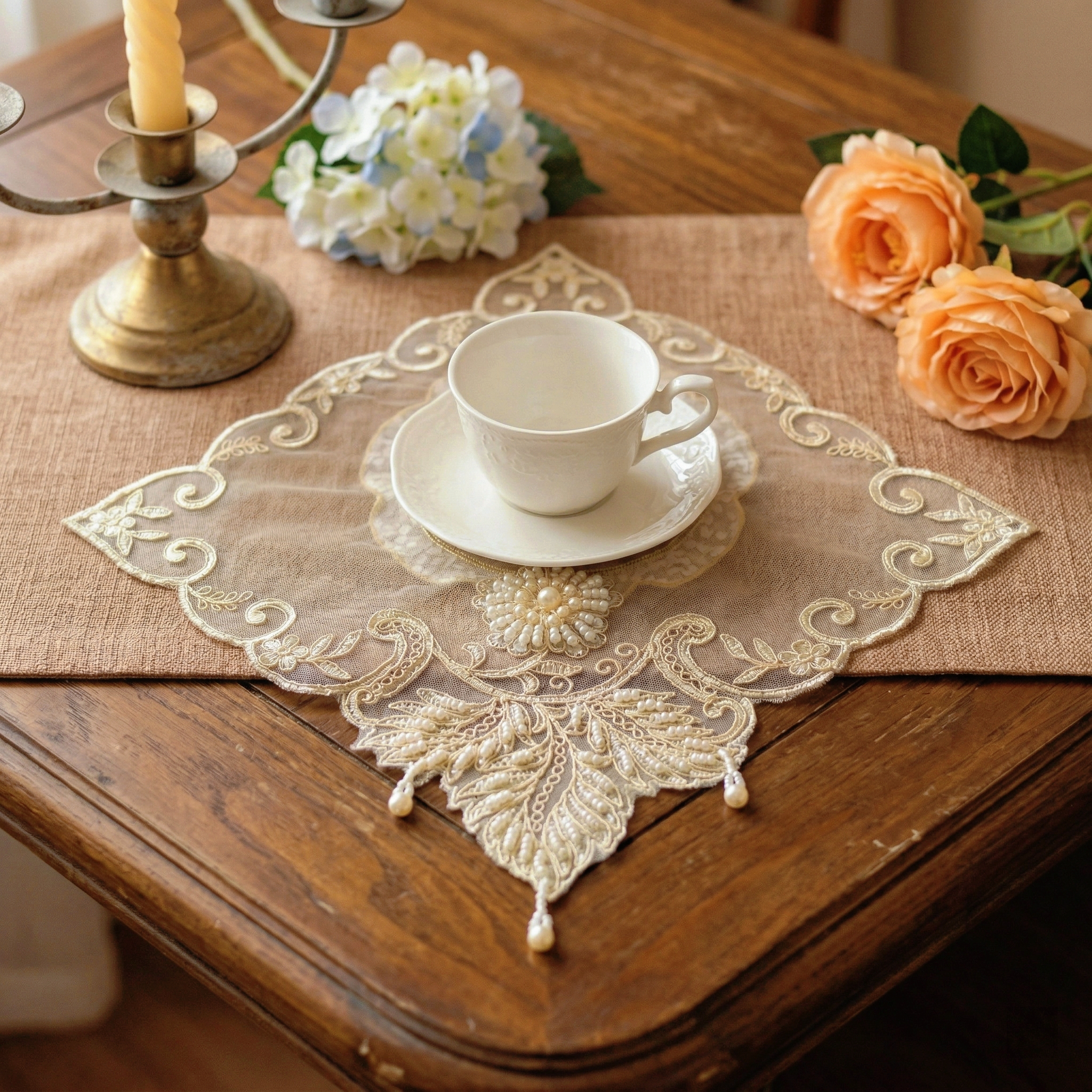 2pcs Leaf Shape Placemats Set  – Glitter Tablecloth recenzja i cena