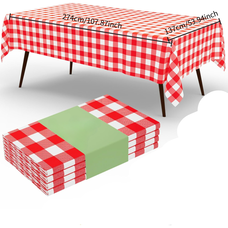 Rectangular Red White Checkere – Table Cloth Disposable recenzja i cena