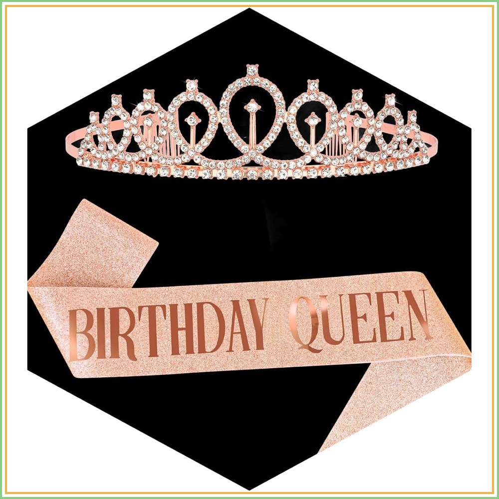 Rose Gold Birthday Queen Sash  – Birthday Sash Glitter recenzja i cena