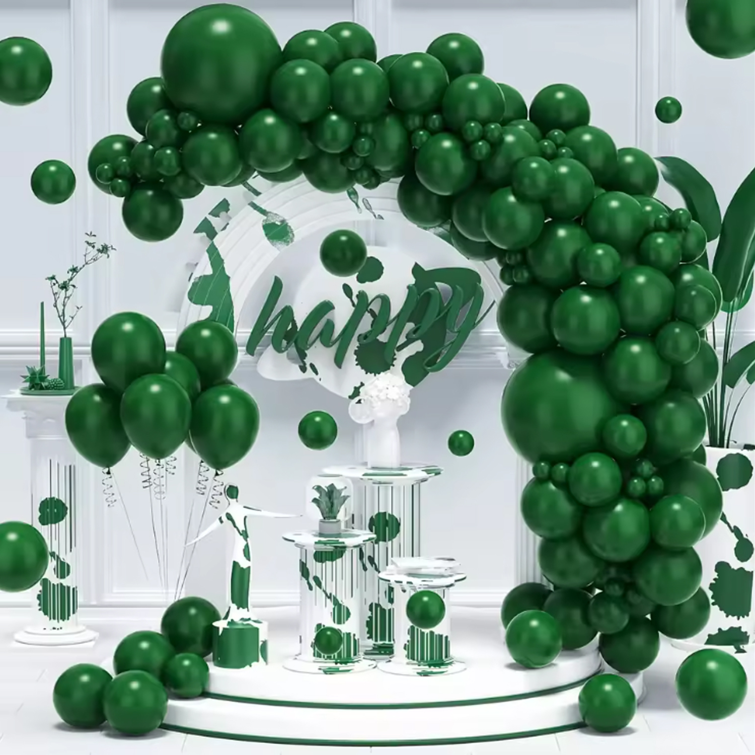 100pcs Dark Green Latex Balloo – Balloon Arch Kit recenzja i cena