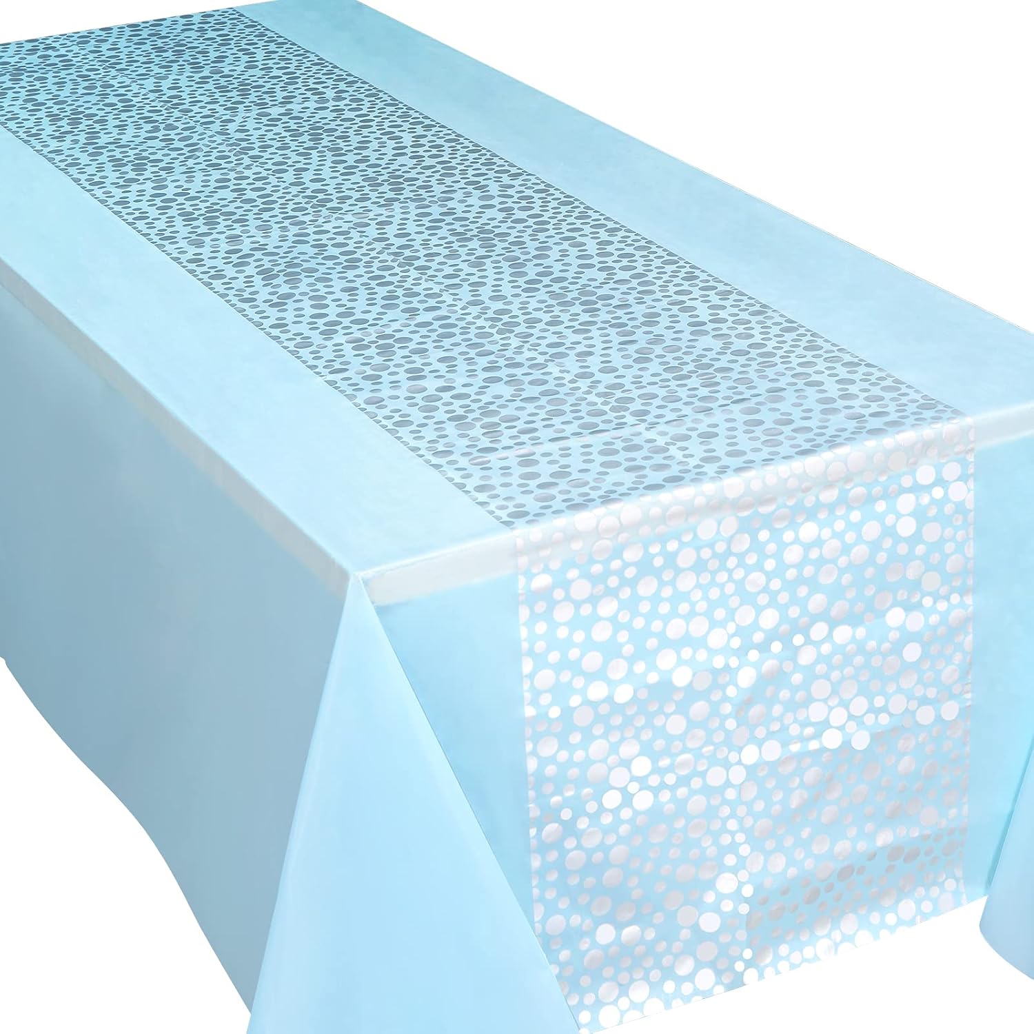 Blue and Silver Birthday Party – Table Cloth Disposable recenzja i cena