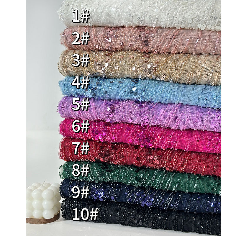 Beaded Sequins Embroidery Fabr – Glitter Tablecloth recenzja i cena