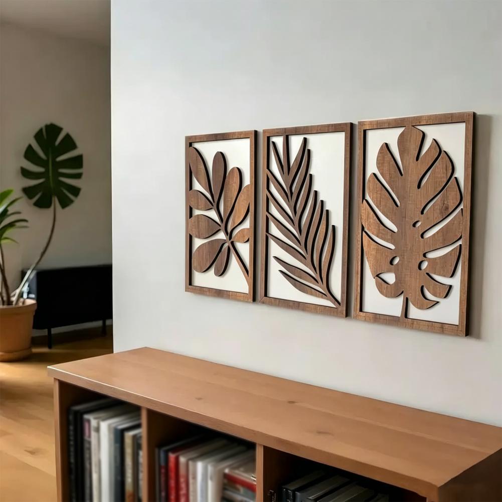 3 Pcs Nordic Style Wood Decor  – Flower Wall Panel recenzja i cena
