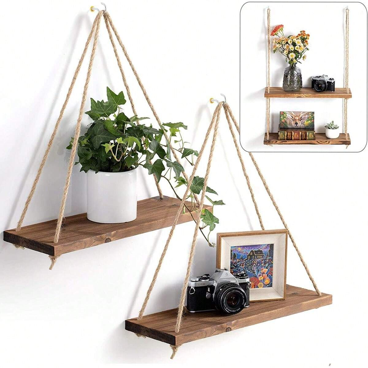 1PC Wooden Swing Hanging Hemp  – Flower Wall Panel recenzja i cena
