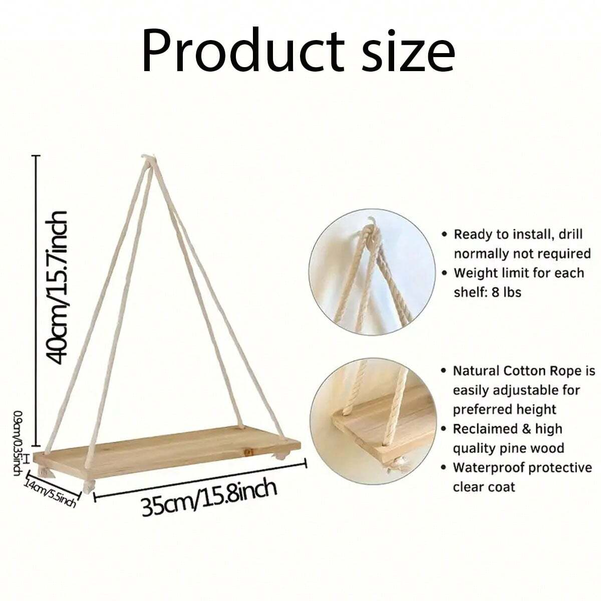 1PC Wooden Swing Hanging Hemp  – Flower Wall Panel recenzja i cena