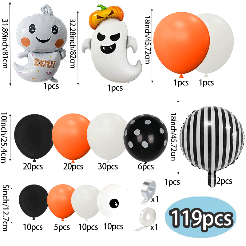 119Pcs Orange Cream Black Hall – Balloon Arch Kit recenzja i cena