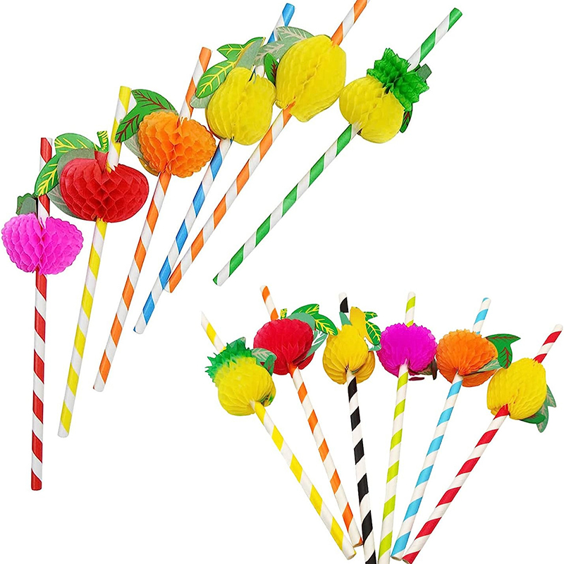 50pcs/lot 20cm 3D Fruit Cockta – Paper Straw Color recenzja i cena