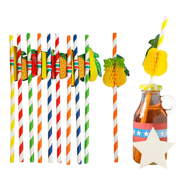 50pcs/lot 20cm 3D Fruit Cockta – Paper Straw Color recenzja i cena