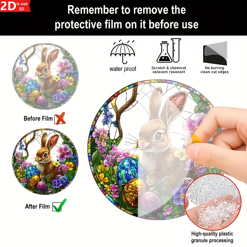 2Pcs Easter Rabbit Stained Acr – Flower Wall Panel recenzja i cena