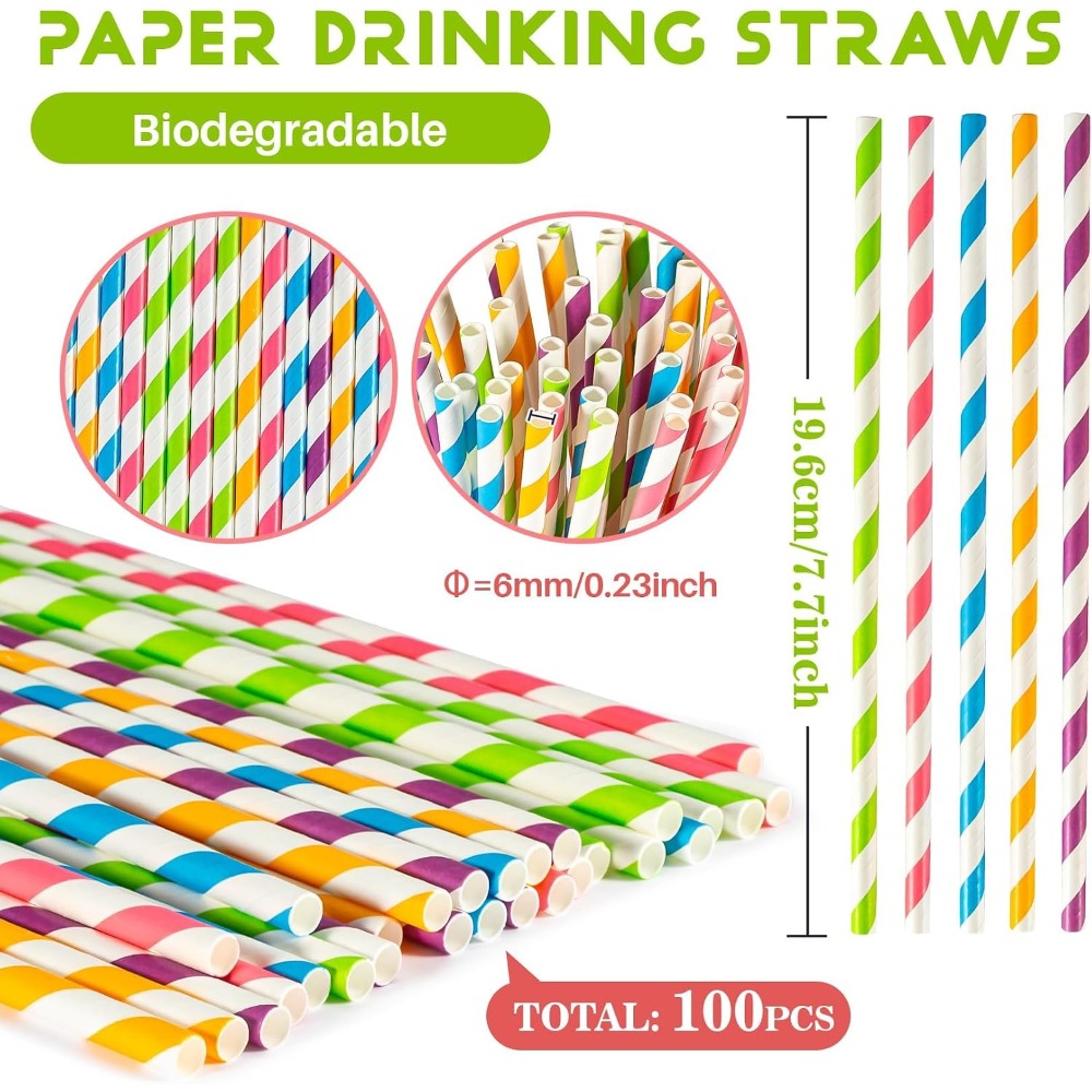 Disposable Colorful Striped Dr – Paper Straw Color recenzja i cena