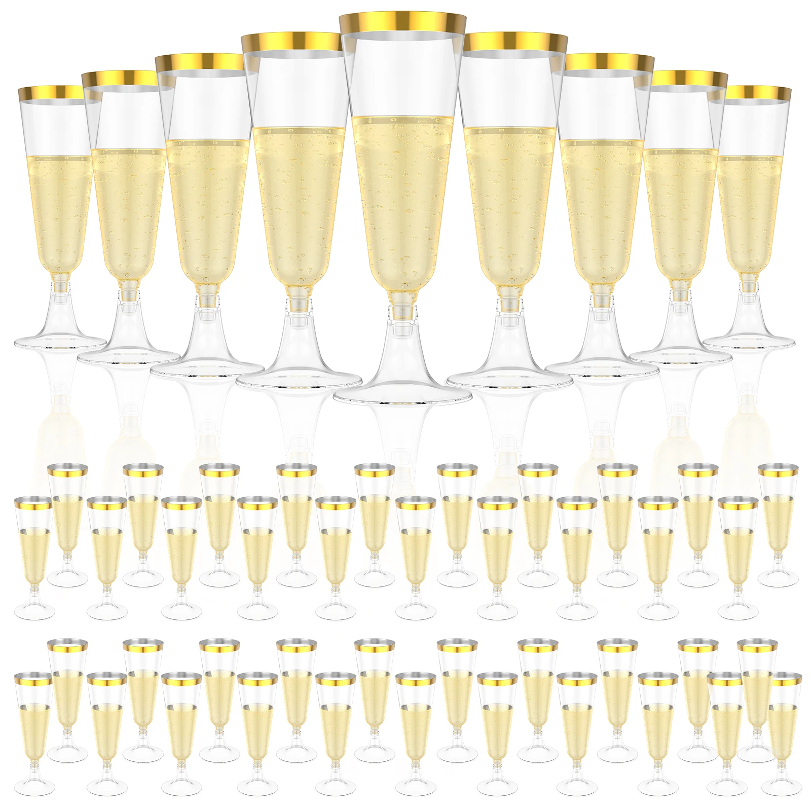 50Pcs Plastic Champagne Flutes – Plastic Cup 50Pcs recenzja i cena