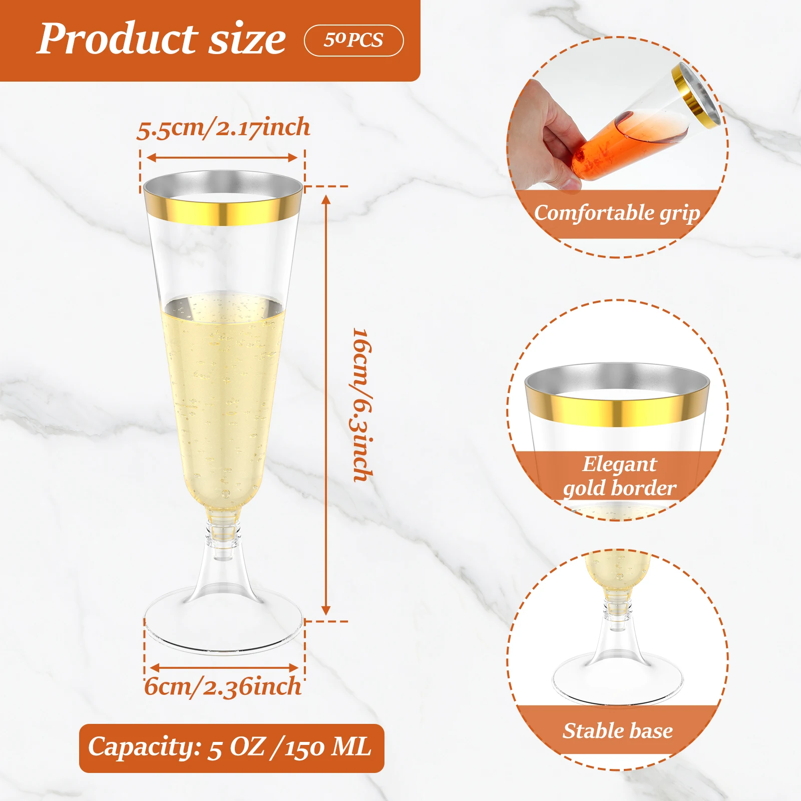 50Pcs Plastic Champagne Flutes – Plastic Cup 50Pcs recenzja i cena