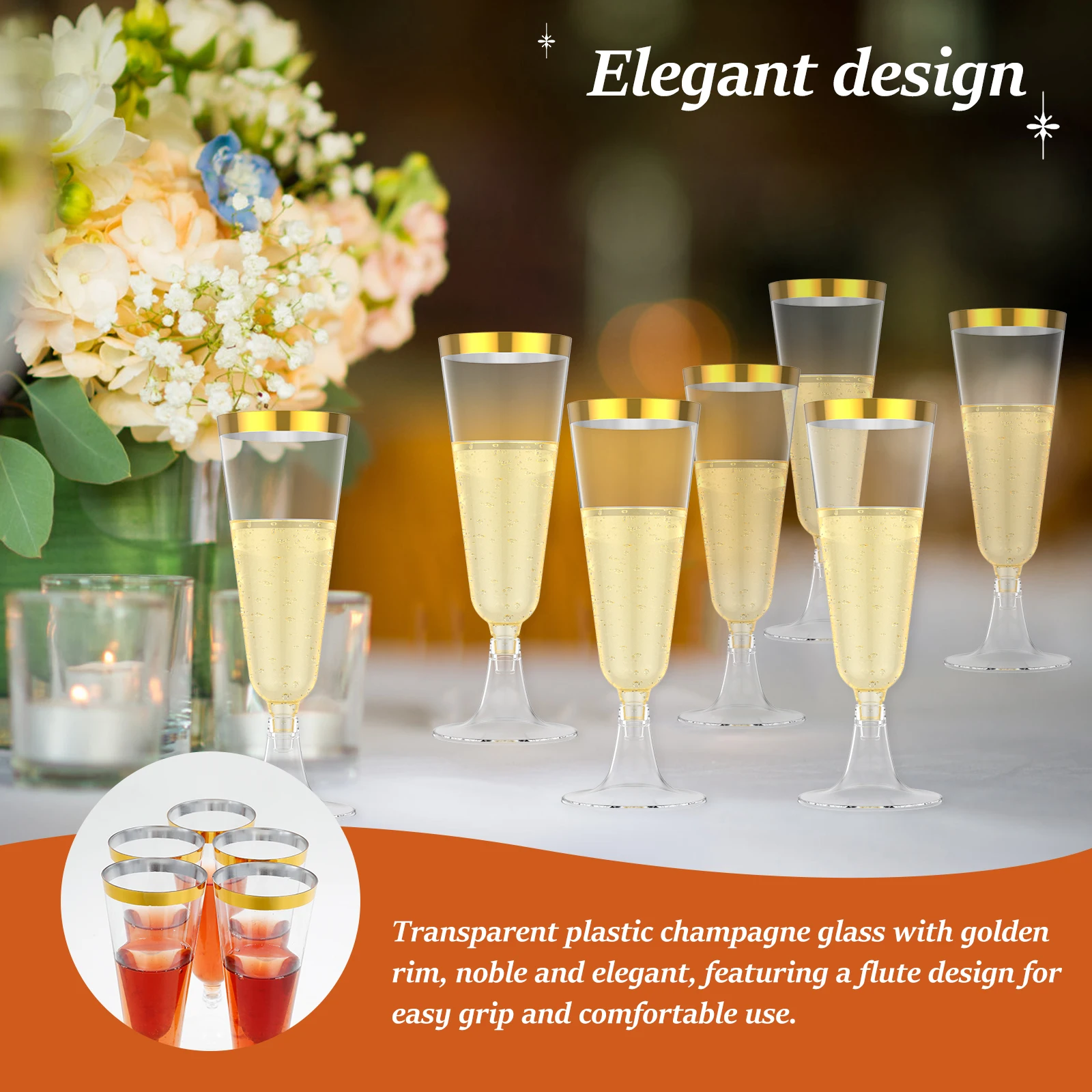 50Pcs Plastic Champagne Flutes – Plastic Cup 50Pcs recenzja i cena