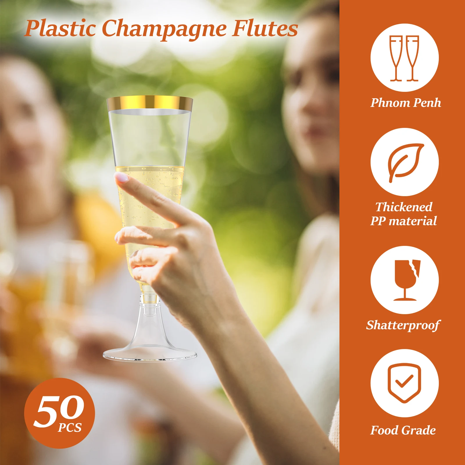 50Pcs Plastic Champagne Flutes – Plastic Cup 50Pcs recenzja i cena