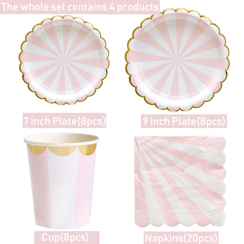 Striped Disposable Tableware P – Paper Straw Color recenzja i cena